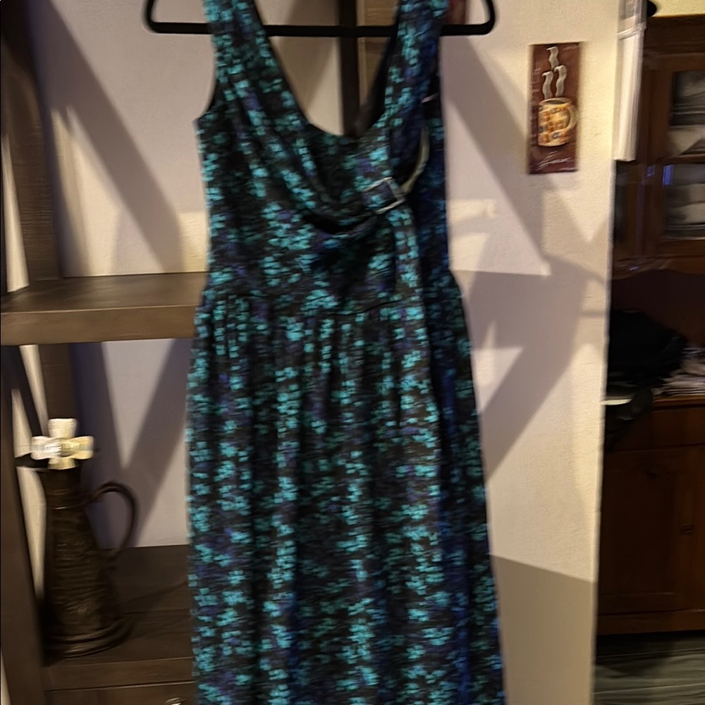 Cindy Elegant Blue and Black Women's Dress